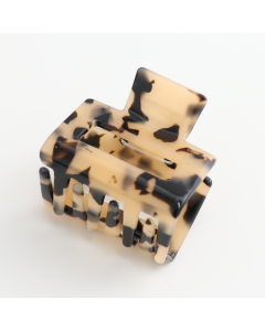 HH0799 Mini Square Hair Claw Cream Tortoiseshell