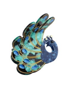 HH0834 Peacock Hair Claw Clip Blue