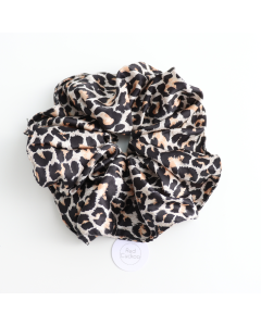 HH0887 Oversized Leopard Print Scrunchie Beige