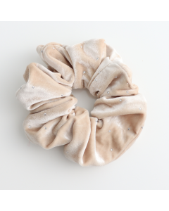 HH0910 Oversized Sparkle Velvet Scrunchie Cream