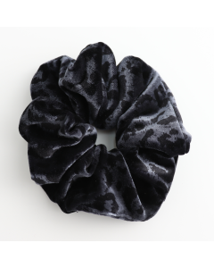 HH0923 Leopard Velvet Scrunchie Navy
