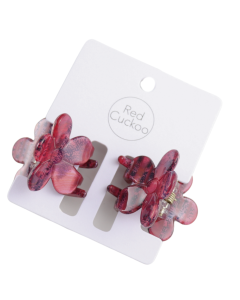 HH0926 Flower Hair Claws Fushcia Pair