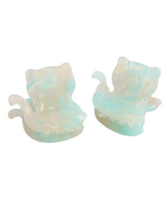 HH0972 Mini Hair Claws Pair Cat Aqua