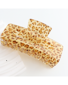 HH0979 Rectangle Hair Claw Brown Leopard