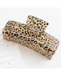 HH0980 Rectangle Hair Claw Cream Leopard