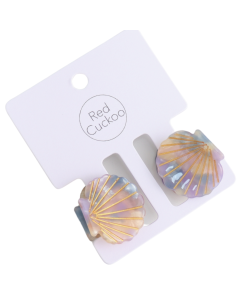 HH0996 Mini Hair Claws Pair Shell Purple Blue